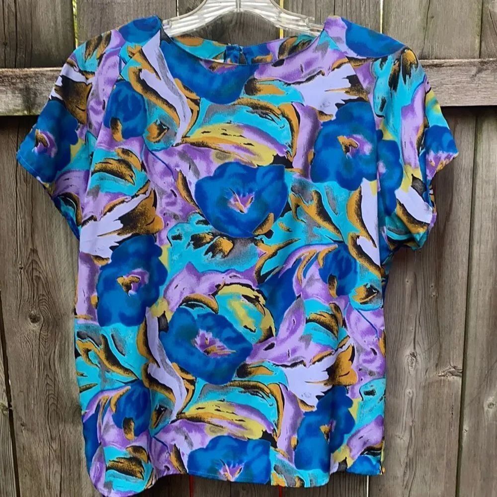 Vintage Floral Blouse sz. L